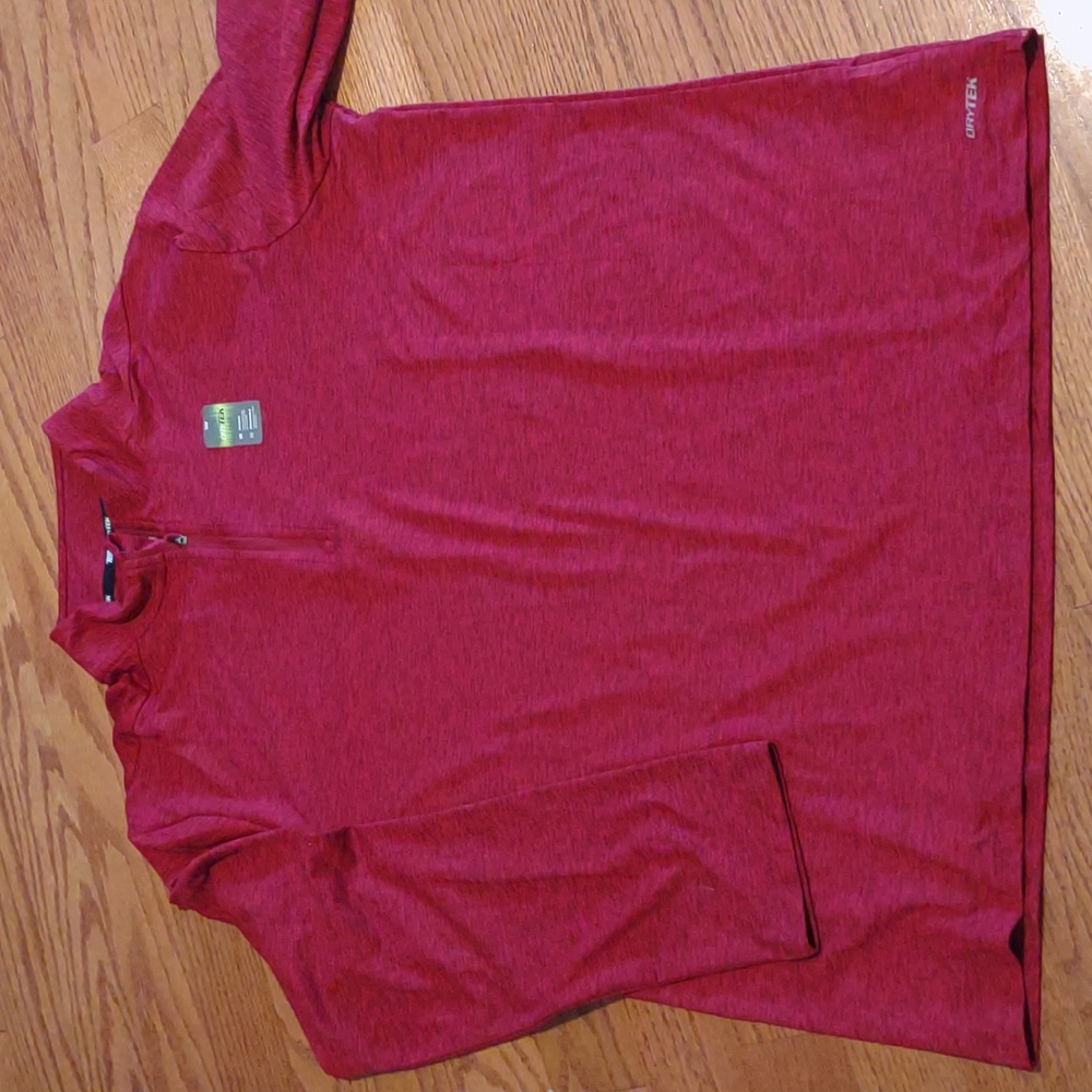 Dry Tek Men's Quarter Zip Pullover - Heathered Red, size XL